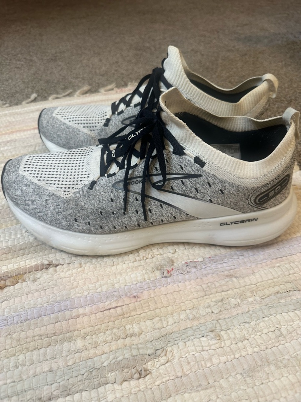 Brooks Glycerin 20 Knit Men's Running Shoes - White, Gray, Black